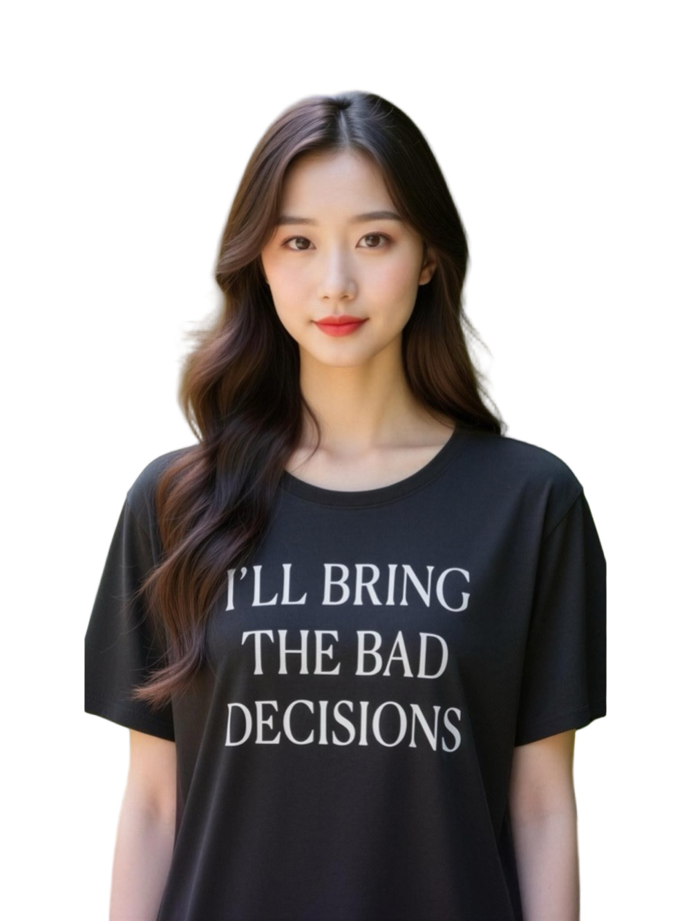 Torrid Black Short Sleeve Tee with White Text I'll Bring the Bad Decisions